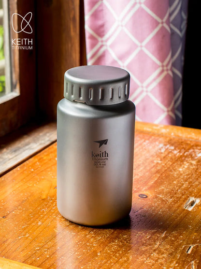 Keith Titanium Sports Bottle 0.9L/1.2L Large Capacity Kettle Outdoor Camping Drinkware Wide Mouth Non-threaded Water Bottle