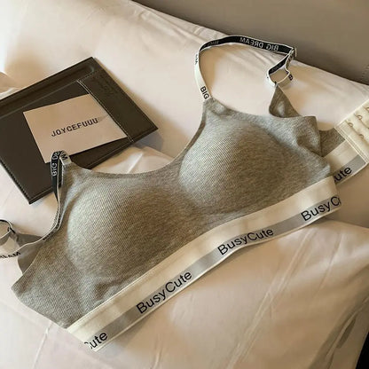 New Letter-free Comfortable Lingerie for Women Without Underwire, Anti-sagging and Comfortable Sports Bra Cover Set