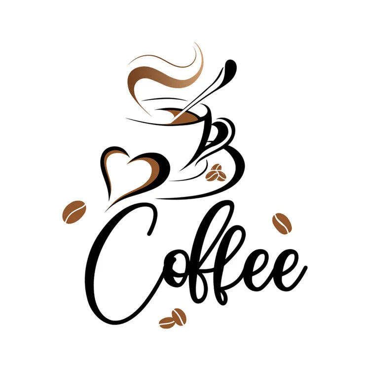 Creative Coffee Cup Wall Stickers Living Room Restaurant Decoration Mural Cafe For Kitchen Home Decor Self-adhesive Wallpaper
