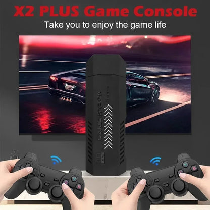X2 Plus Game Stick 4K HD 2 4G Retro Video Game Console Wireless Controller TV Emulator PS1 N64 DC 256G Games