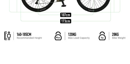 Cysum X-City Adult E-Bike 250W E-Bike for Men 48V 10.4ah Battery 26-Inch Tyre City E-Bike