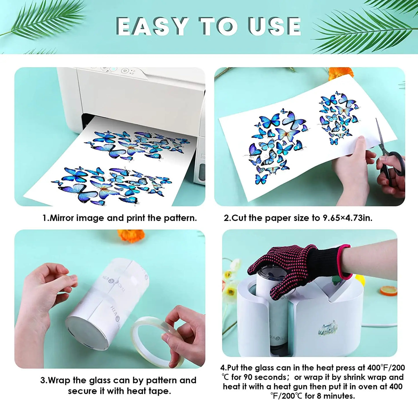 HTVRONT 8 Pack 16OZ Frosted/Clear Glass Sublimation Tumblers with Bamboo Lid Sublimate Tumbler Blanks DIY for Iced Coffee Cups