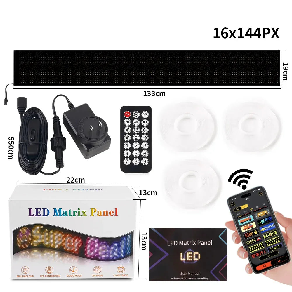 LED Scrolling Advertising Display RGB USB App Bluetooth DIY Devil Eye Overlength Matrix Pixel Panel Pattern Animation Display