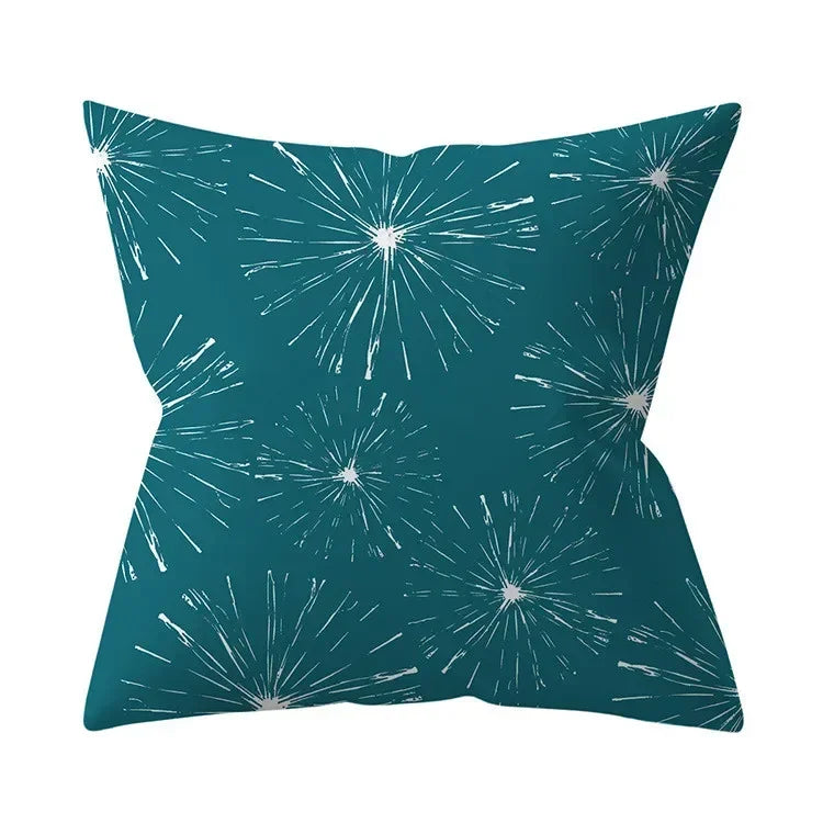 Housse de coussin bleu turquoise, coussins décoratifs pour canapé, housses de coussin géométriques en polyester, 45 x 45 cm, coussins décoratifs, taies d'oreiller simples