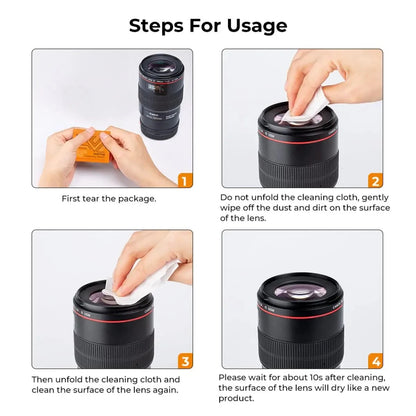 K&F Concept 50 120 PCS Cleaning Wipes Individually Wrapped Anti Fog Wipe Suitable Camera Lenses Eyeglasses Tablets Mobile Screen
