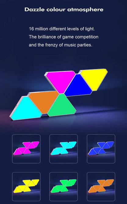 5V USB WIFI RGB LED Quantum Lamp Triangle LED Night Light DIY Game LED Wall Lamp For Home Bedroom Decoration Atmosphere Lamps