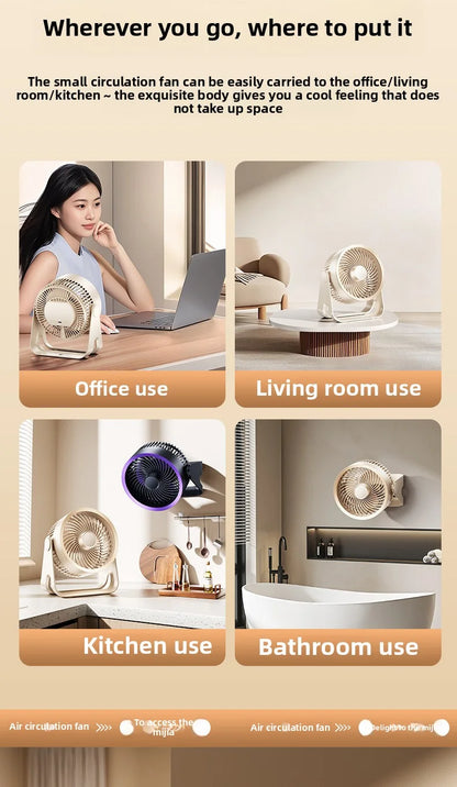 Cordless Electric Fan 3600mah Wireless Portable Air Circulator Fan Desktop Wall Ceiling Air Cooling Cooler Quiet Ventilator