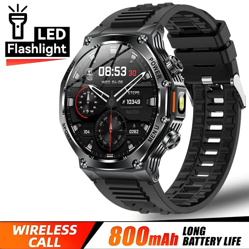 2026 800mAh Super Capacity Battery Adult Men Smart Watch 1.8-inch Large Screen Bluetooth Call IP68 Waterproof SmartWatch Sports
