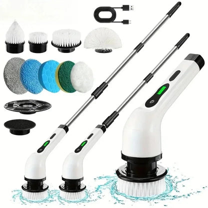 Cordless Multifunctional Electric Cleaning Brush - Spin Scrubber Portable Toilet Mop for Kitchen & Bathroom