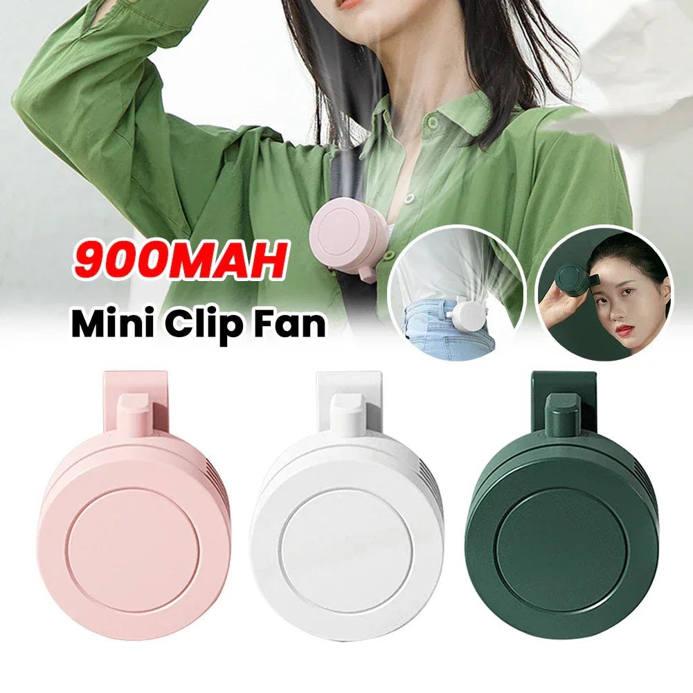 Electric Air Cooling Fan 3 Speeds Bladeless Hanging Fan USB Charging Mini Air Conditioning Fan 900mAh for Outdoor Home Working