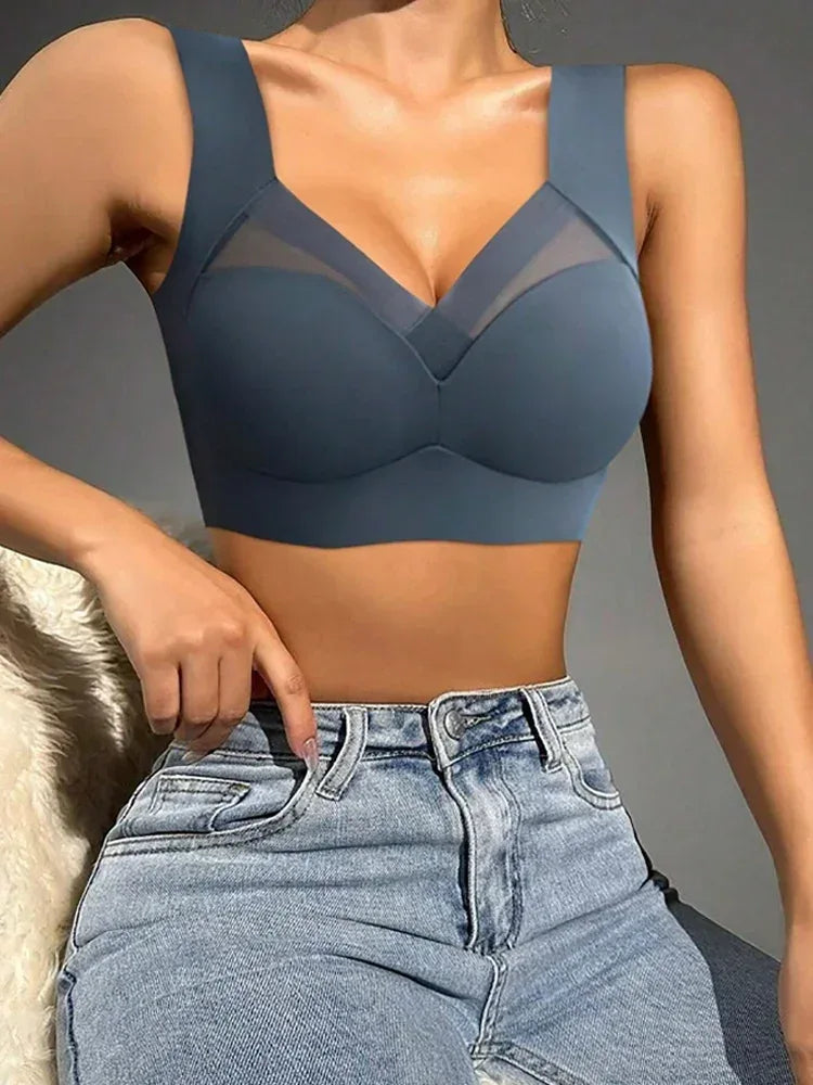 2 PCS Underwear Seamless Bra Women Is Sexy Large Size Tops Support Small Comfortable No Steel Ring Underwear L-6XL