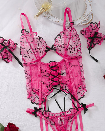 Diccvicc Women Underwear Lace Up Corset Tops Panty Set Onlyfans Darling Lingerie Sexy Intimates Romantic Outfits Female Clothes