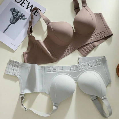 Seamless Women's Underwear, Large Size, No Steel Ring, Gathered and Adjusted, Anti-sagging Sexy Bra Push Up Bra