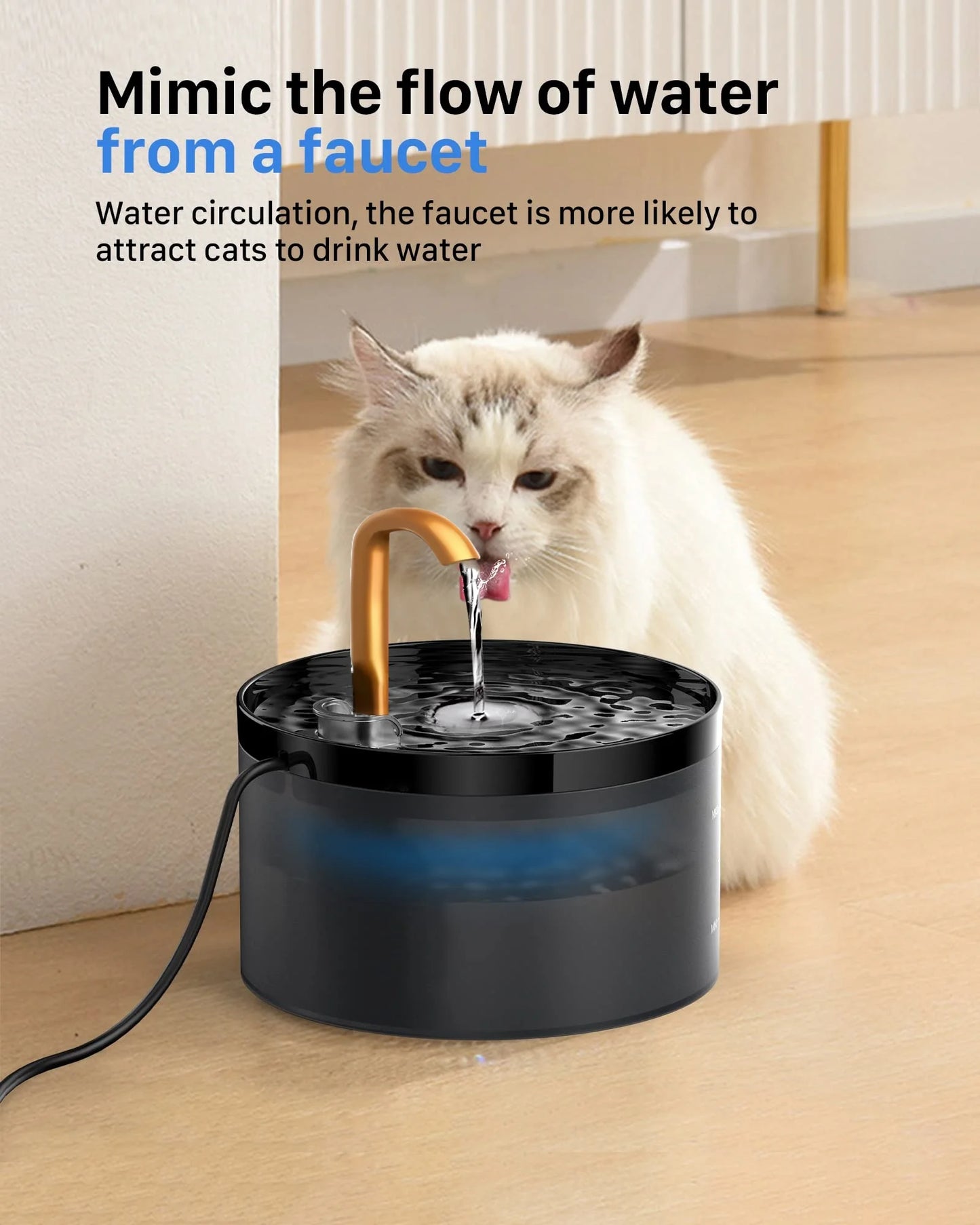 Pet Water Fountain Auto Filter Set Automatic Sensing Cat Drinker 2.1L Recirculate Filtring Drinking for Cat Dog Water Dispenser