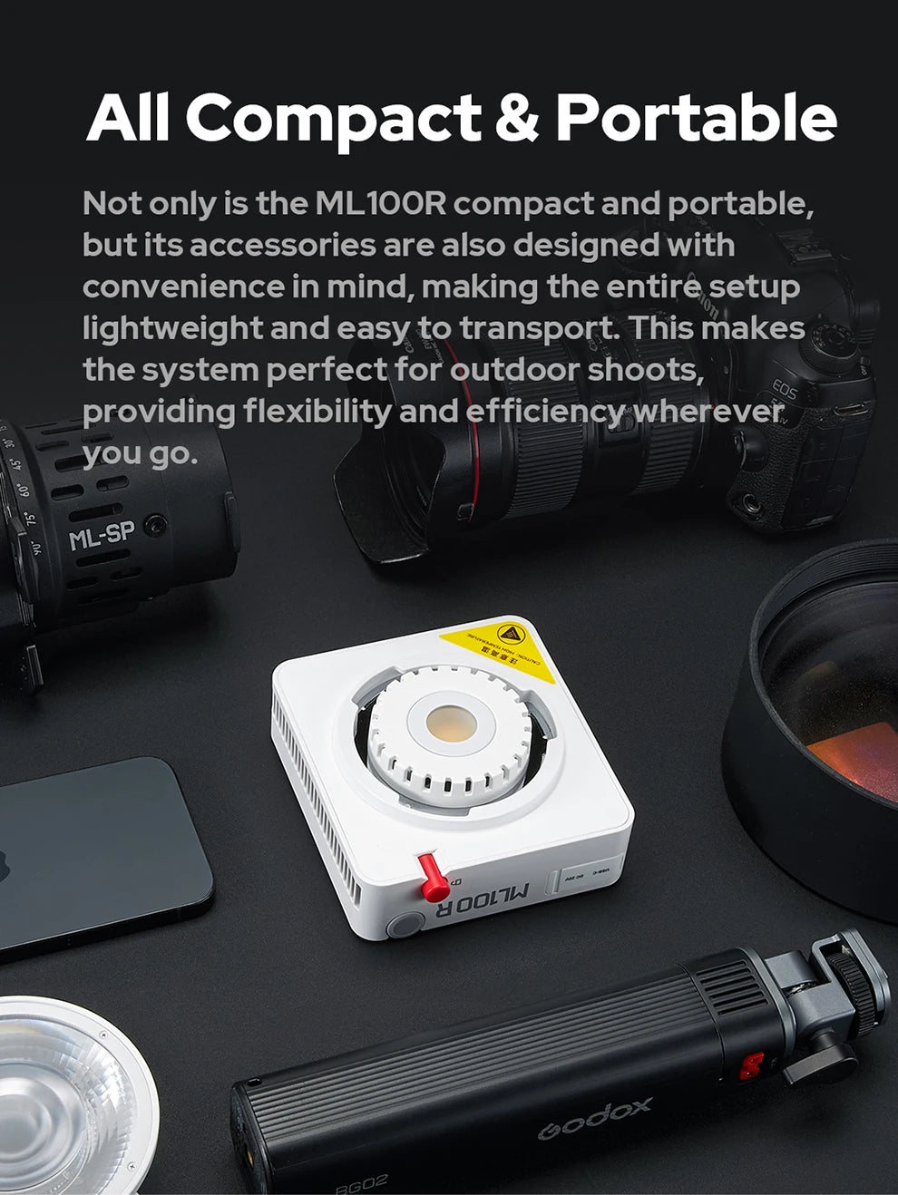Godox ML100R 110W RGB LED Video Light 2800-6500K 11 FX Effects APP Control Godox Mount for Filmmaking/Live Streaming/Vlog