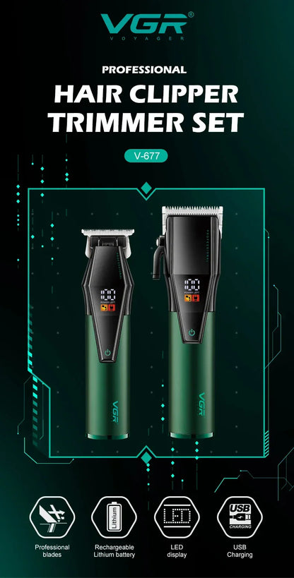 VGR Hair Trimmer Professional Barber Haircut Machine Adjustable Hair Clipper Cordless Hair Cutting Machine Trimmer for Men V-677