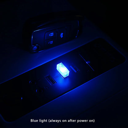 Mini USB Car Light Universal Portable USB Atmosphere Light DC 5V USB LED Car Interior Lighting kit for Laptop Night Home Office