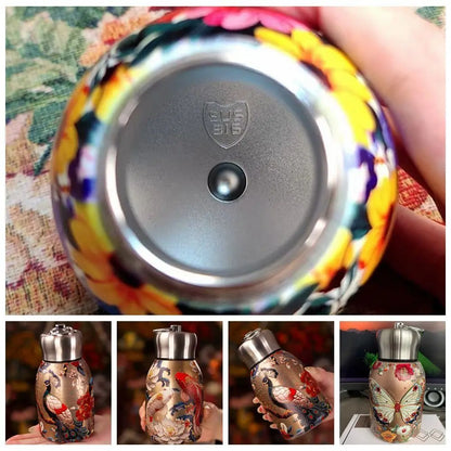 Creative Gift 316 Stainless Steel Insulated Cup Leak Proof Portable Water Bottle 300ml Durable Coffee Mug Outdoor Hiking