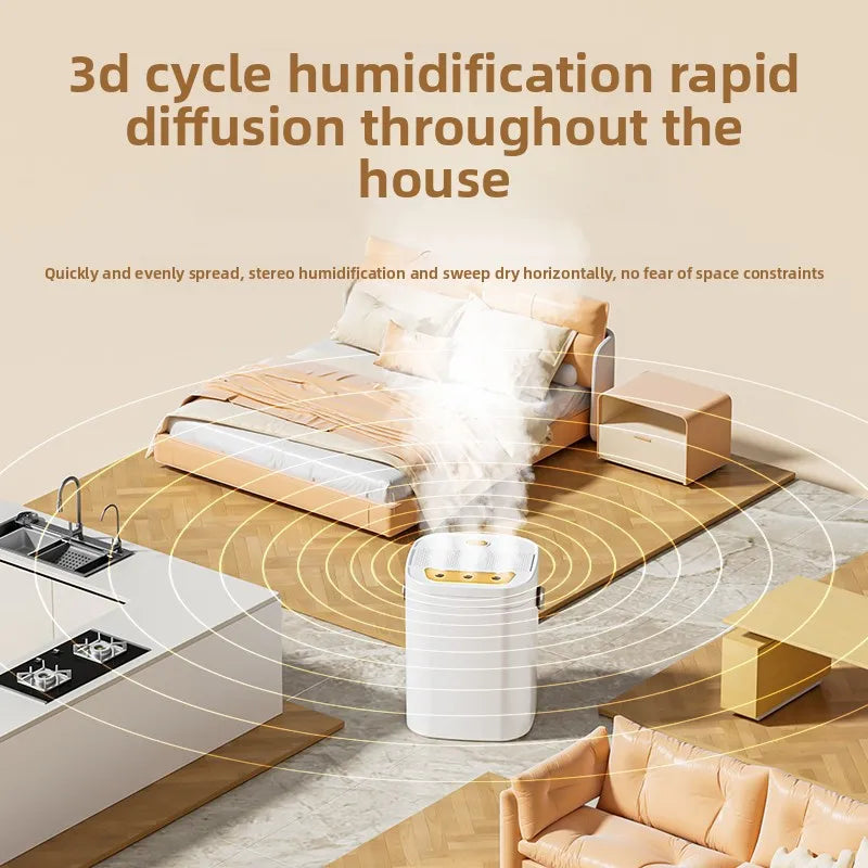 Three nozzle night light humidifier 1.8L large capacity dual filter aromatherapy machine USB silent timed shutdown bedroom car