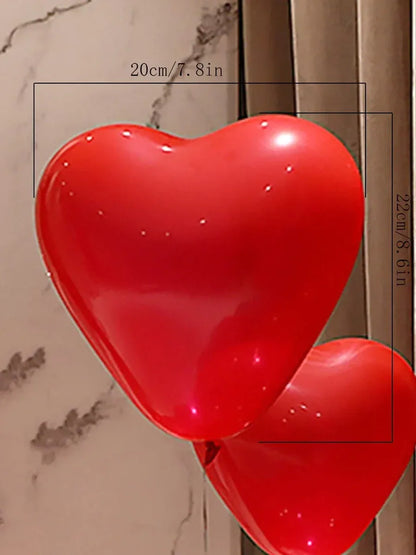10/20Pcs Heart Shaped Balloons Red Pink Black Latex Balloon for DIY Valentine's Day Engagement Wedding Party Anniversary Decor