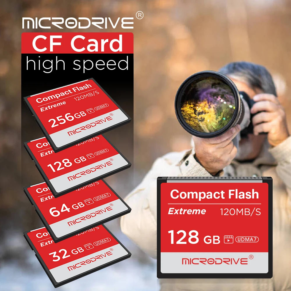 Compact Flash Card 256GB 128GB 32GB 64GB Real Memory Card High Speed 120MB/S CF Card The Best Quality Flash Cards for Camera