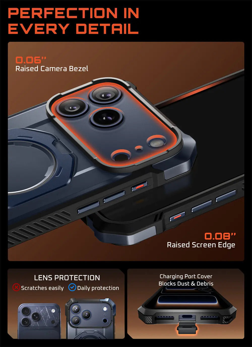 SUPCASE For iPhone 17 Pro Max Case with Camera Control Capture Button UB Grip Heavy Duty Rugged Magnetic Phone Case with Stand