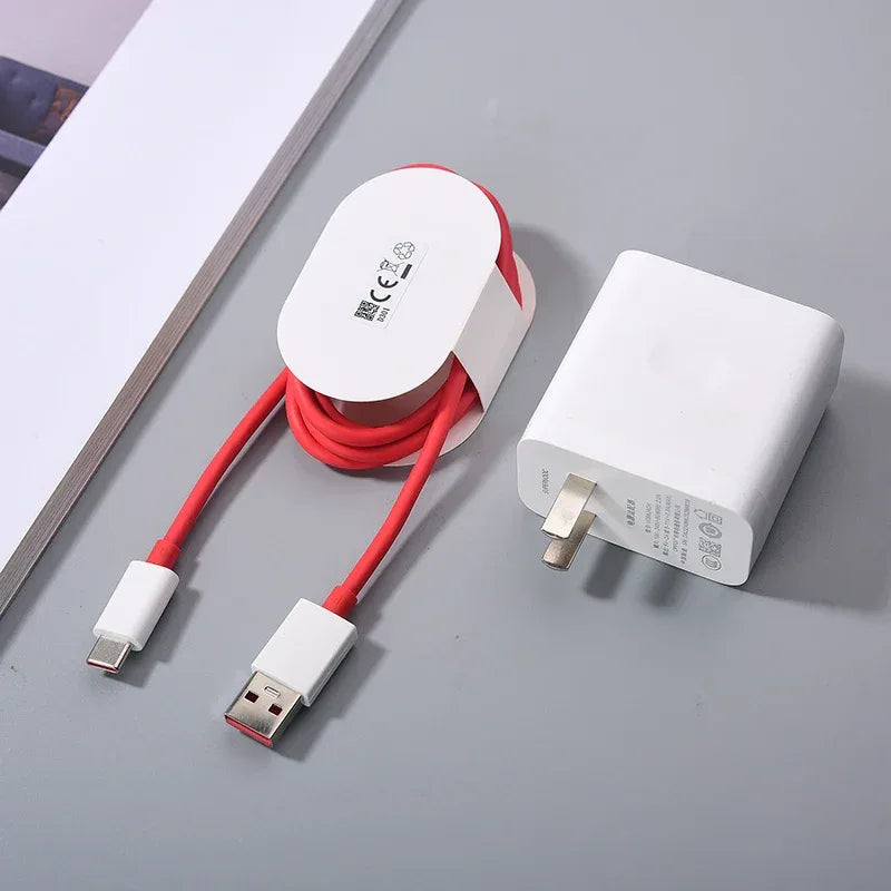 Oneplus 80W Supervooc Charger EU/US Fast Charge Adapter Usb Type C Cable for One Plus 1+ 12R 10 9 8 7 7T Pro Ace 2 Nord 2T Ace 3
