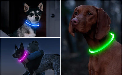 Led Usb Dog Collar Pet Dog Night Luminous Charge Collar Led Night Safety Flashing Glow Dog Loss Prevention Collar Pet Accessorie