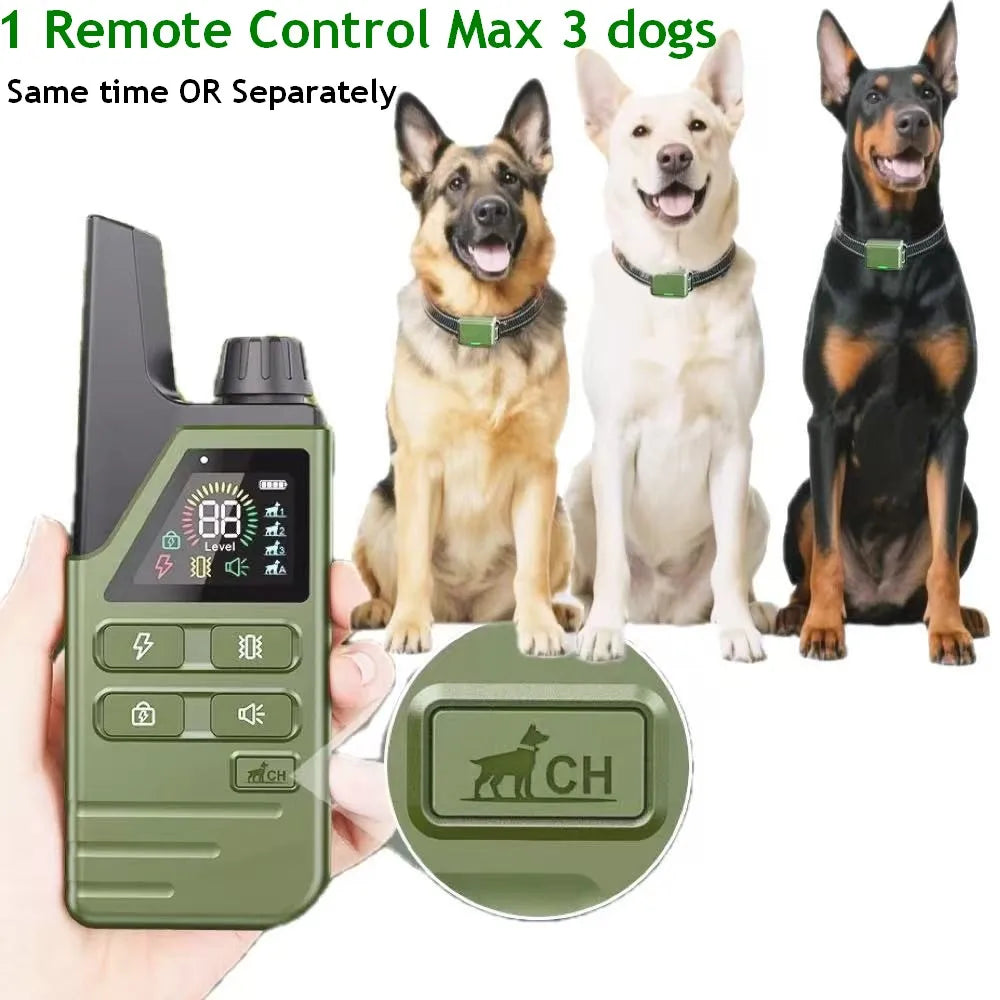 Electric Dog Training Collar 300M Remote Control Pet Puppy Dog Bark Stop Collar IPX7 Waterproof Rechargeable Anti Barking Device
