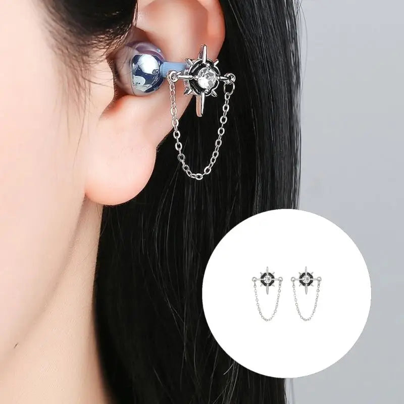 Rhinestones Chain Ear Clip For Freeclip 1 2 Earbuds With Sparkling Zirconia And Alloys Design Comfortable For Daily Wear K1KF