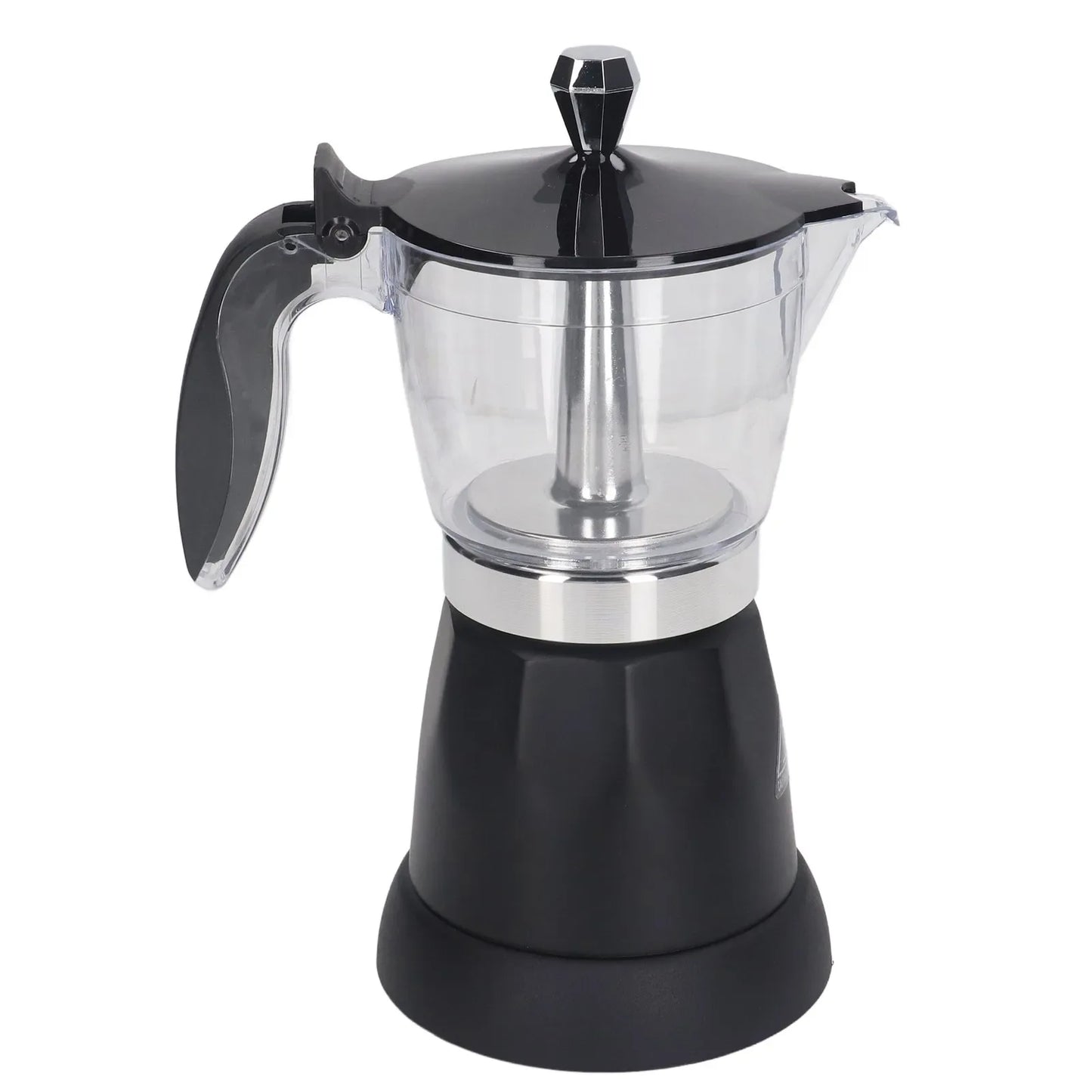 Portable 6 Cup Electric Coffee Maker Transparent Top Italian Coffee Pot Machine 300ML for Home