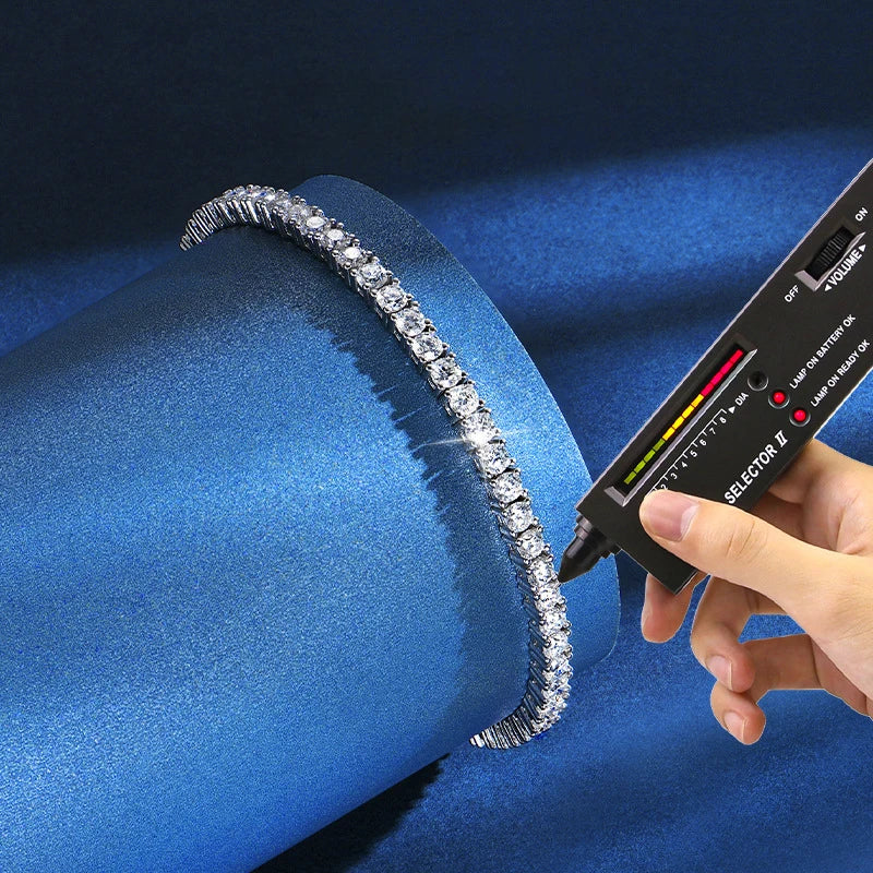 Luxury  Jewelry VVS Moissanite  Sterling Silver 925 Fashion Moissanite Tennis Chain Bracelet and Necklace For Women