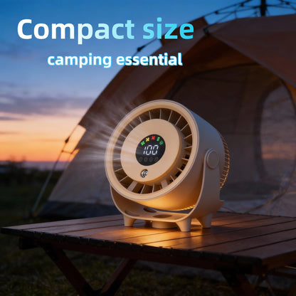 New Misting Fan Humidifying Rapid Cooling Hanging Hole Low Noise Digital Display Button Controlled Speed Fine Absorbable