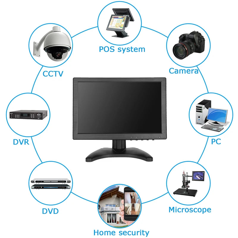 10.5 Inch CCTV Security Monitor 15:10 TFT LCD Screen 1920*1280 FHD Small TV Computer Display for PC CCTV With HDM VGA Interface