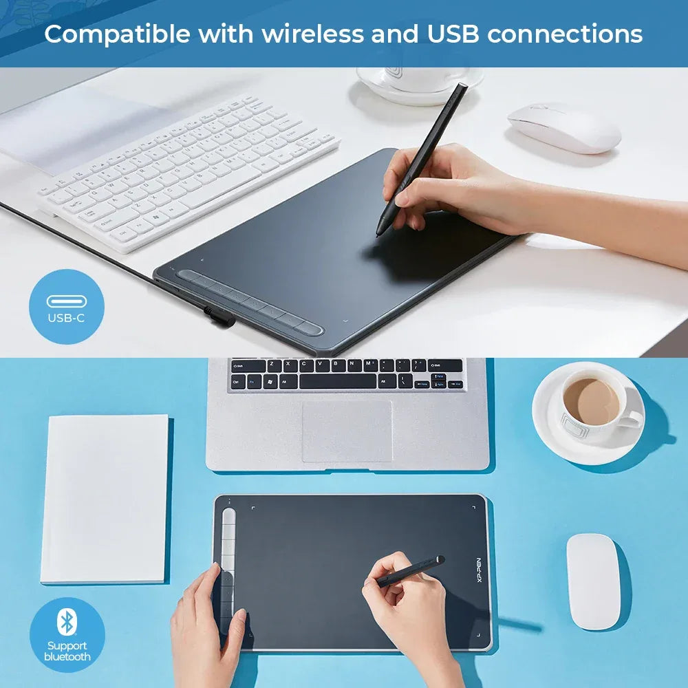 XPPen Deco LW Graphic Digital Tablet Drawing Pen Tablet Wireless Bluetooth V5.0 Tilt Supported Battery-free Stylus 8192 Levels