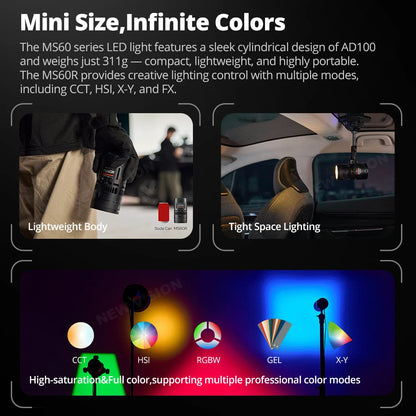 Godox MS60R RGB MS60Bi Bi-Color LED Light For Film, Broadcast & Video Production - KNOWLED Series