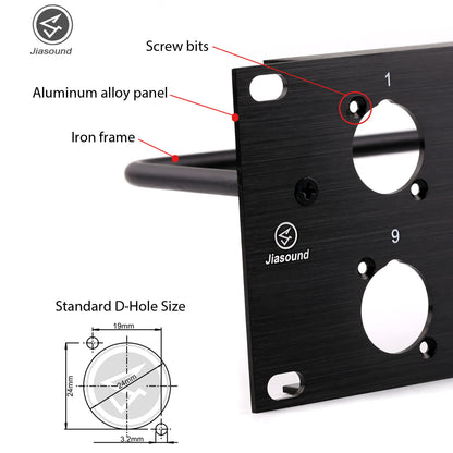 1U 2U Rack Patch Panel 8 12 16 24 Way Channel Flight Case Mount for XLR Connecctor Male Female SpeakOn Cabinet Mounting Panel