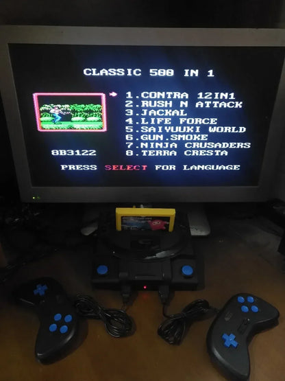 8bit FH-008 Retro AV output TV Video Game Console for FC Games with 2 Gamepads Built-in 88 Games support yellow game cartridge
