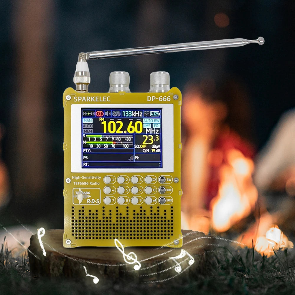 DP-666 TEF6686 Radio High Sensitivity Full Band FM AM Short Wave Radio with LCD Display High Sensitivity DSP Receiver Radio