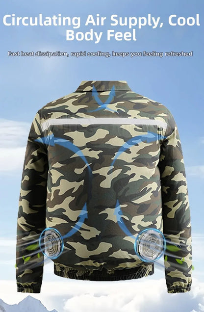 Summer 4 Fans Air Conditioning Cooling Vest Men Women Ultralight Outdoor Jacket Sun Protection Windbreaker Travel Fishing Sports
