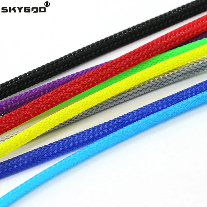 1~50M PET Braid Sleeve High Density 8mm Insulated Expandable Braided Wires Organizer Cable Wrapping Sheath Protector