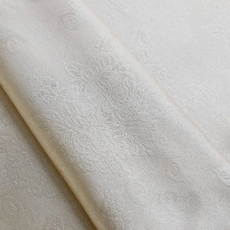 Luxury Beige Double Layer Embroidery Blackout Curtain for Bedroom Living Room European Delicate Sheer Plus Darkening Cloth Drape