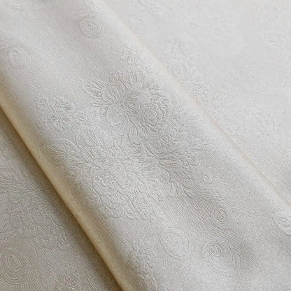Luxury Beige Double Layer Embroidery Blackout Curtain for Bedroom Living Room European Delicate Sheer Plus Darkening Cloth Drape