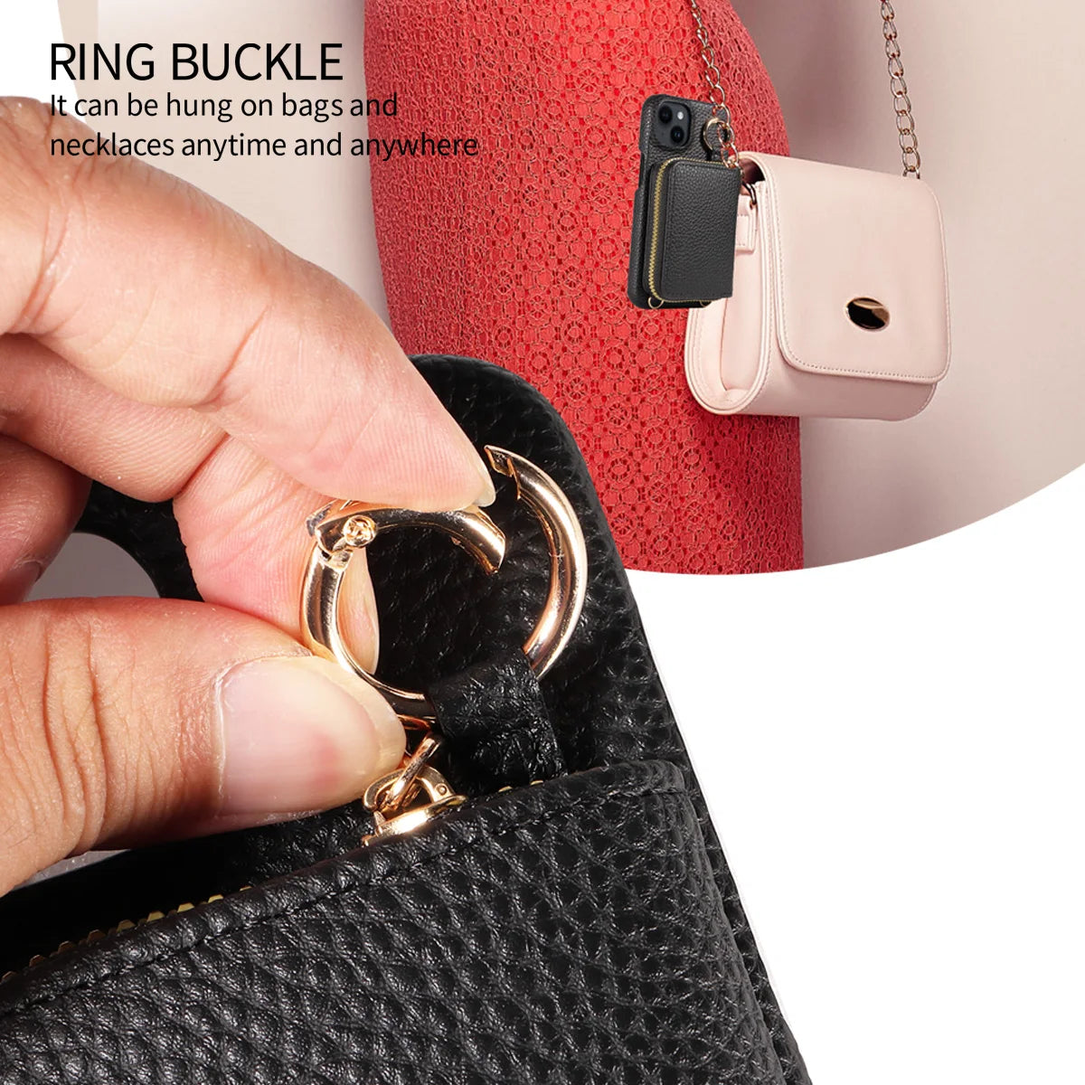 Newly Designed Deluxe Zipper Card Case for IPhone16promax 15 14 PU Leather Phone Case with Crossbody Lanyard Wallet Function