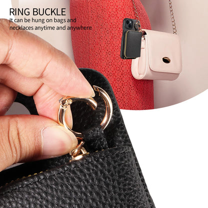 Newly Designed Deluxe Zipper Card Case for IPhone16promax 15 14 PU Leather Phone Case with Crossbody Lanyard Wallet Function
