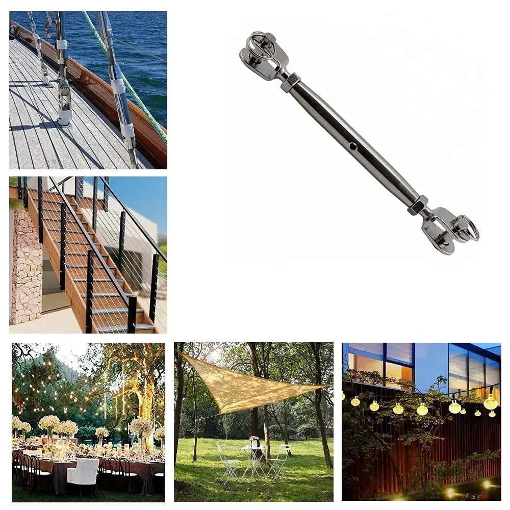 304 Stainless Steel Marine Closed Body Jaw Turnbuckle M5 M6 M8 M10 M12 M14 M16 for Rigging Screw Jaw Barrel Strainers