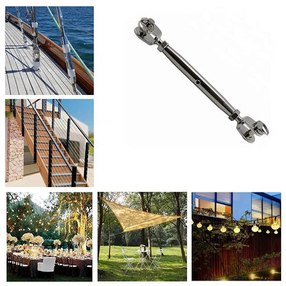 304 Stainless Steel Marine Closed Body Jaw Turnbuckle M5 M6 M8 M10 M12 M14 M16 for Rigging Screw Jaw Barrel Strainers