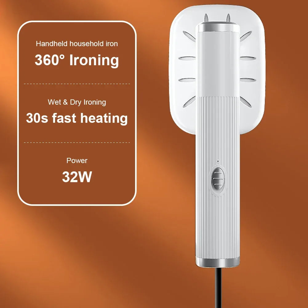 Portable Ironing Machine 360° Ironing Dry & Wet Steam Iron USB Powered Small Garment Steamer for Fabric Clothes Ironing