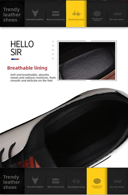 Extra Large Men's Shoes Casual Soft Bottom Leather Spring Autumn New Style 46 47 48 Trendy Shoes Comfortable Rubber Sole