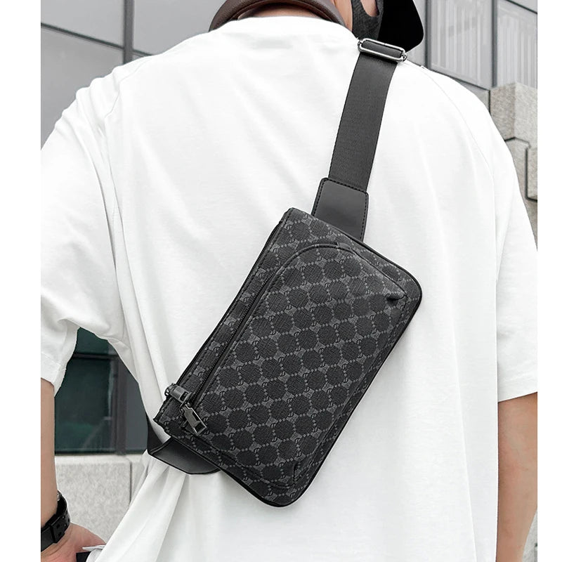 Fashion mini leather men's chest bag crossbody bags sacoches hommes bandolera hombre bolsos para hombre bag for men sling bag